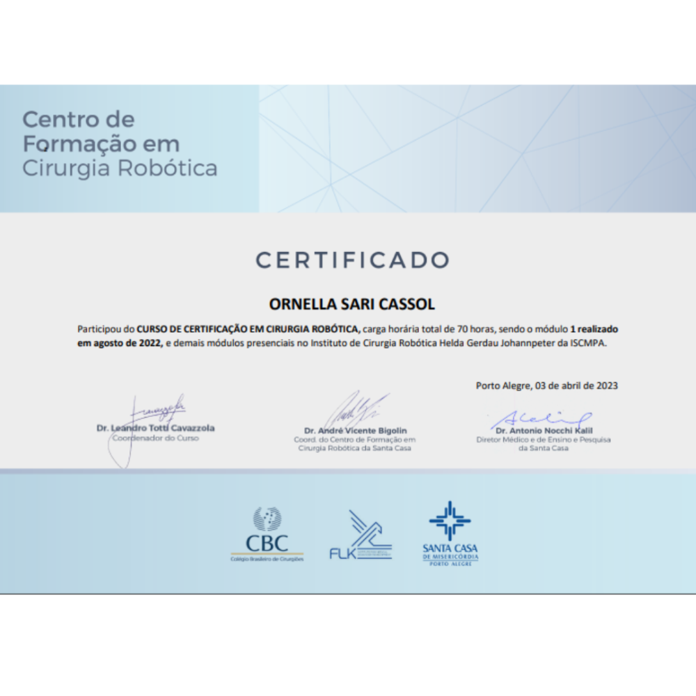 Qualificação concluída para realizar cirurgias robóticas 